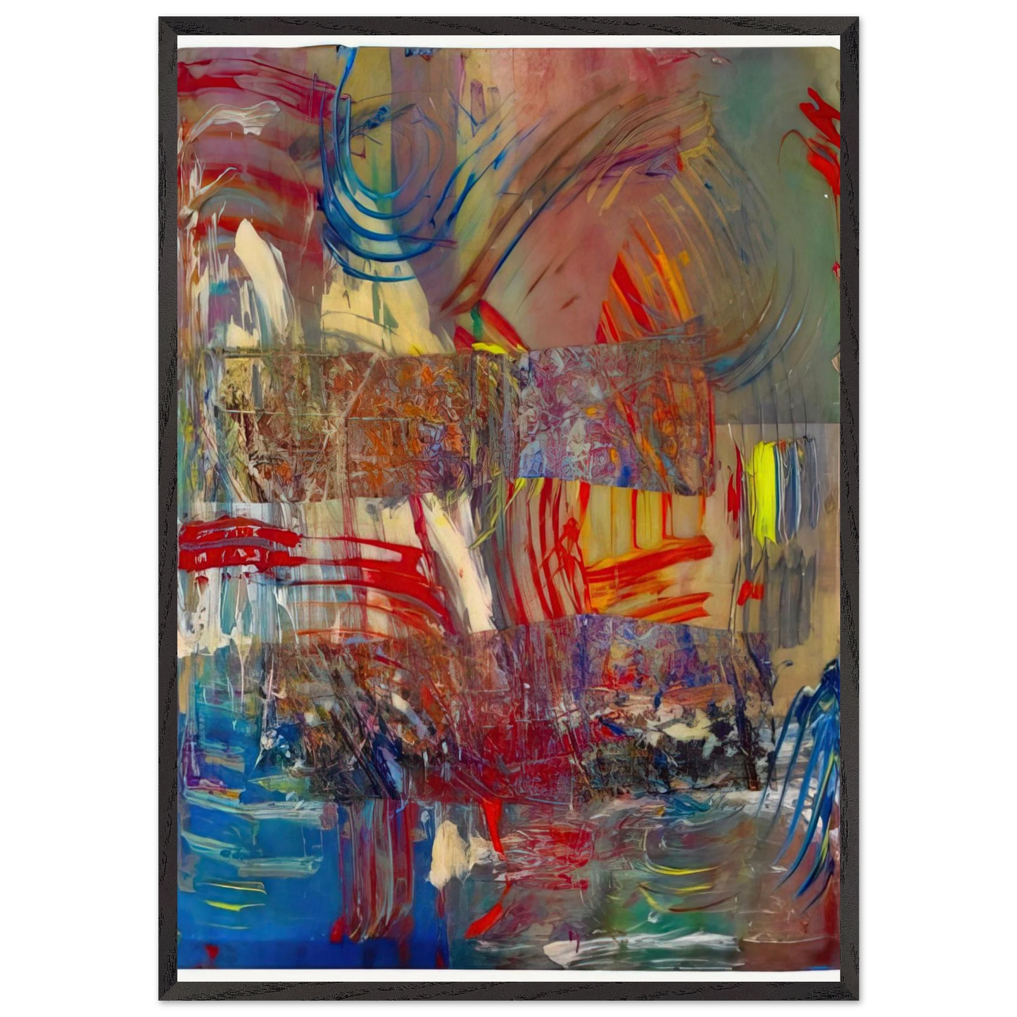 Horses Upside Down - Sam Gilliam 70x100 cm / 28x40 inches Framed Art Print – Black Wooden Frame