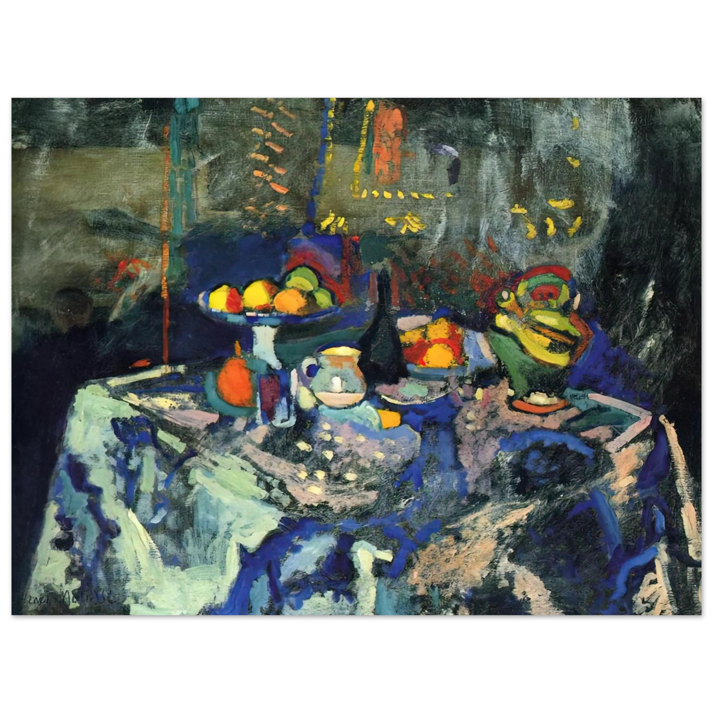 Henri Matisse - STILL LIFE WITH VASE BOTTLE AND FRUIT Fine Art Poster - Default Title