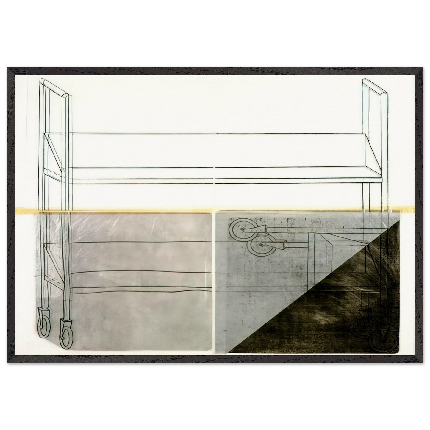 Large Trolley - 1972 - Dieter Roth 70x100 cm / 28x40 inches Framed Art Print – Black Wooden Frame