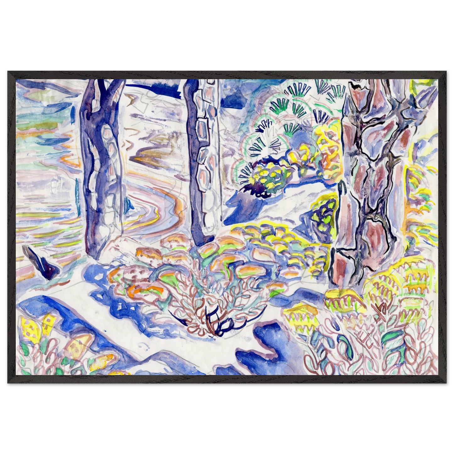 Walter Anderson N2 - Walter Inglis Anderson 70x100 cm / 28x40 inches Framed Art Print – Black Wooden Frame | Walter Anderson Prints