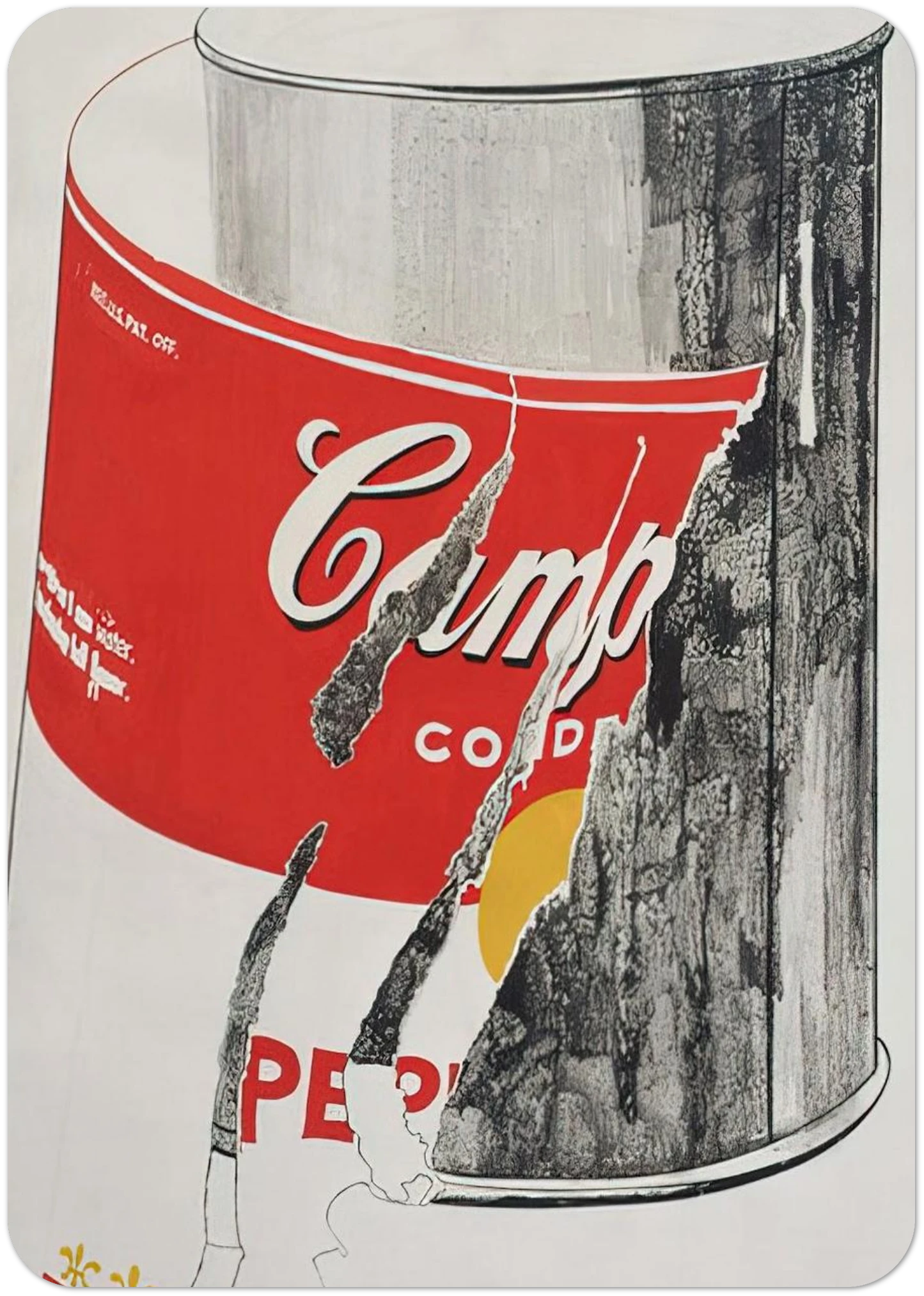 Big Torn Campbell's Soup Can Pepper Pot By Andy Warhol Pack of 10 Post Cards | Andy Warhol Post Cards | A6 (10.5 x 14.8 cm) - 4.1 x 5.8 inches