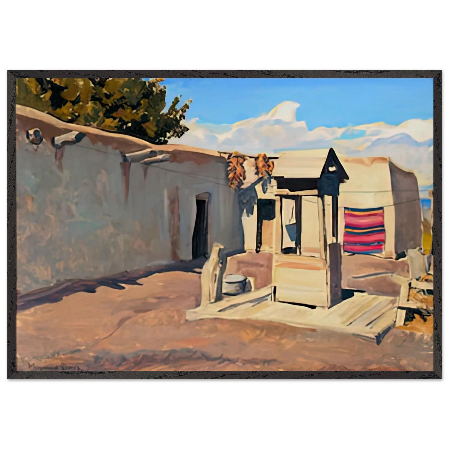 OLD PATIO 1931 - Maynard Dixon Framed Art Print – Black Wooden Frame - Default Title - -Framed Art Print