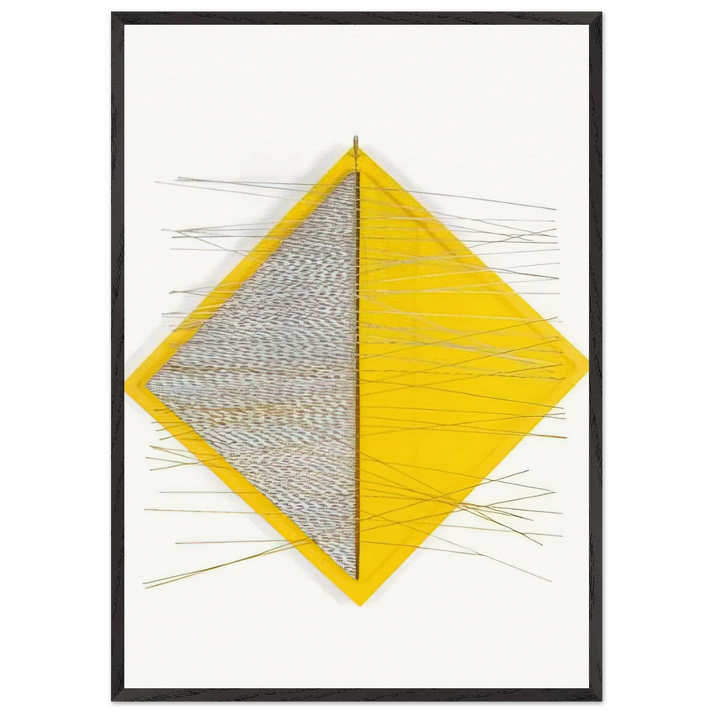 PETITE LOSANGE JAUNE - Jesus Rafael Soto 70x100 cm / 28x40 inches Framed Art Print – Black Wooden Frame