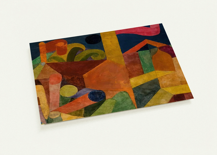 LANDSCAPE WITH FLAGS 1914 By Paul Klee Pack of 10 Post Cards | Paul Klee Post Cards | A6 (10.5 x 14.8 cm) - 4.1 x 5.8 inches