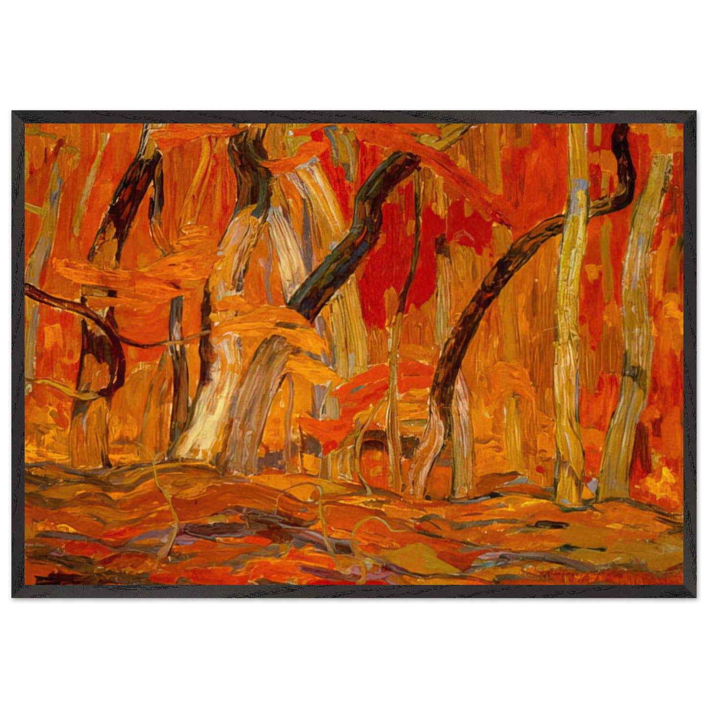 Maple Woods Algoma - 1920 - AY Jackson 70x100 cm / 28x40 inches Framed Art Print – Black Wooden Frame