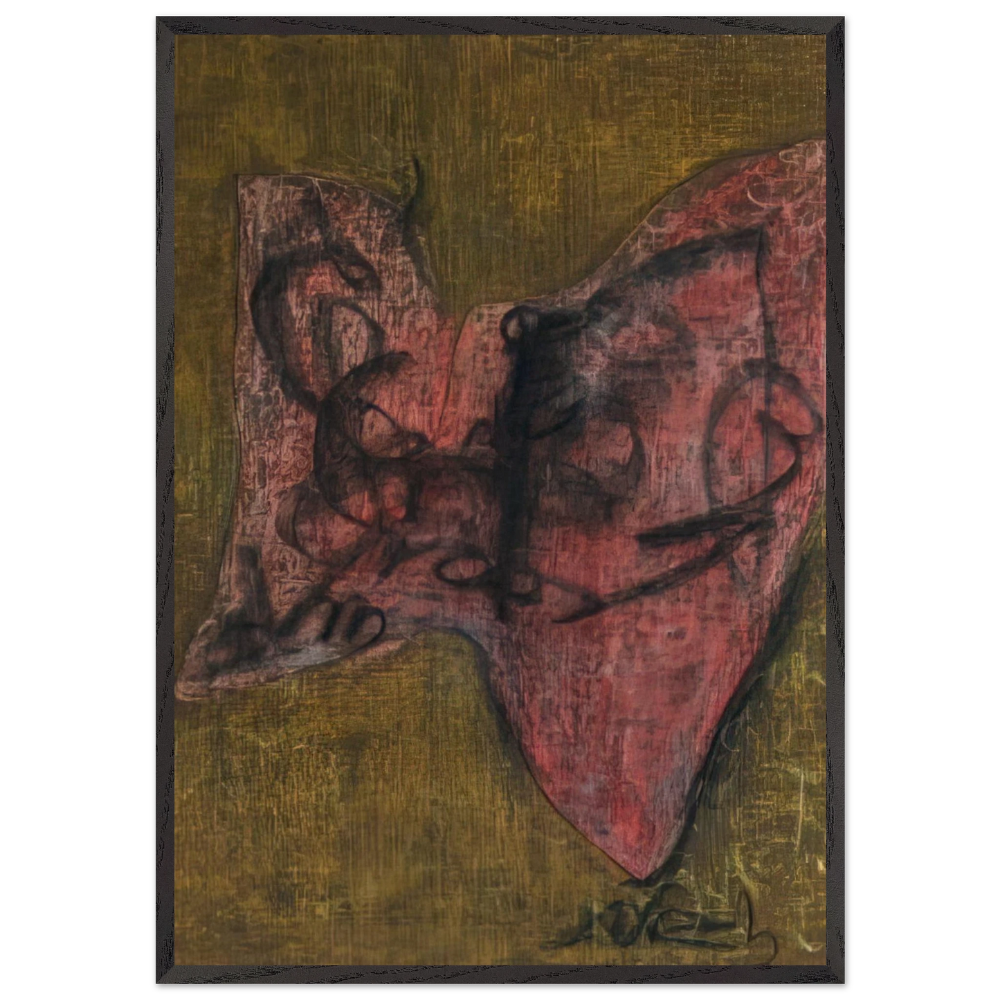 Concept Spatiale - 1958 - Lucio Fontana 70x100 cm / 28x40 inches Framed Art Print – Black Wooden Frame