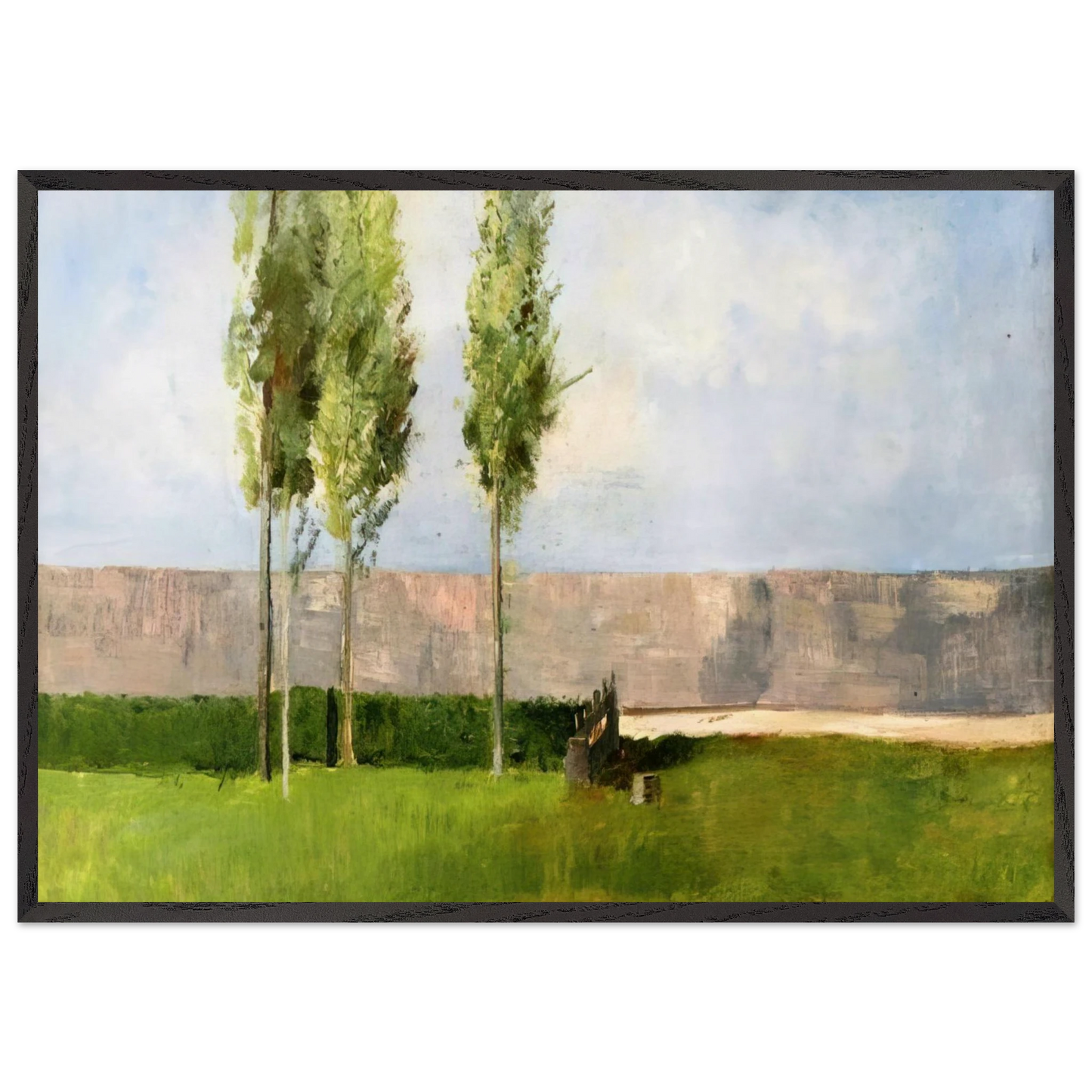 THE MEADOW - Odilon Redon 70x100 cm / 28x40 inches Framed Art Print – Black Wooden Frame