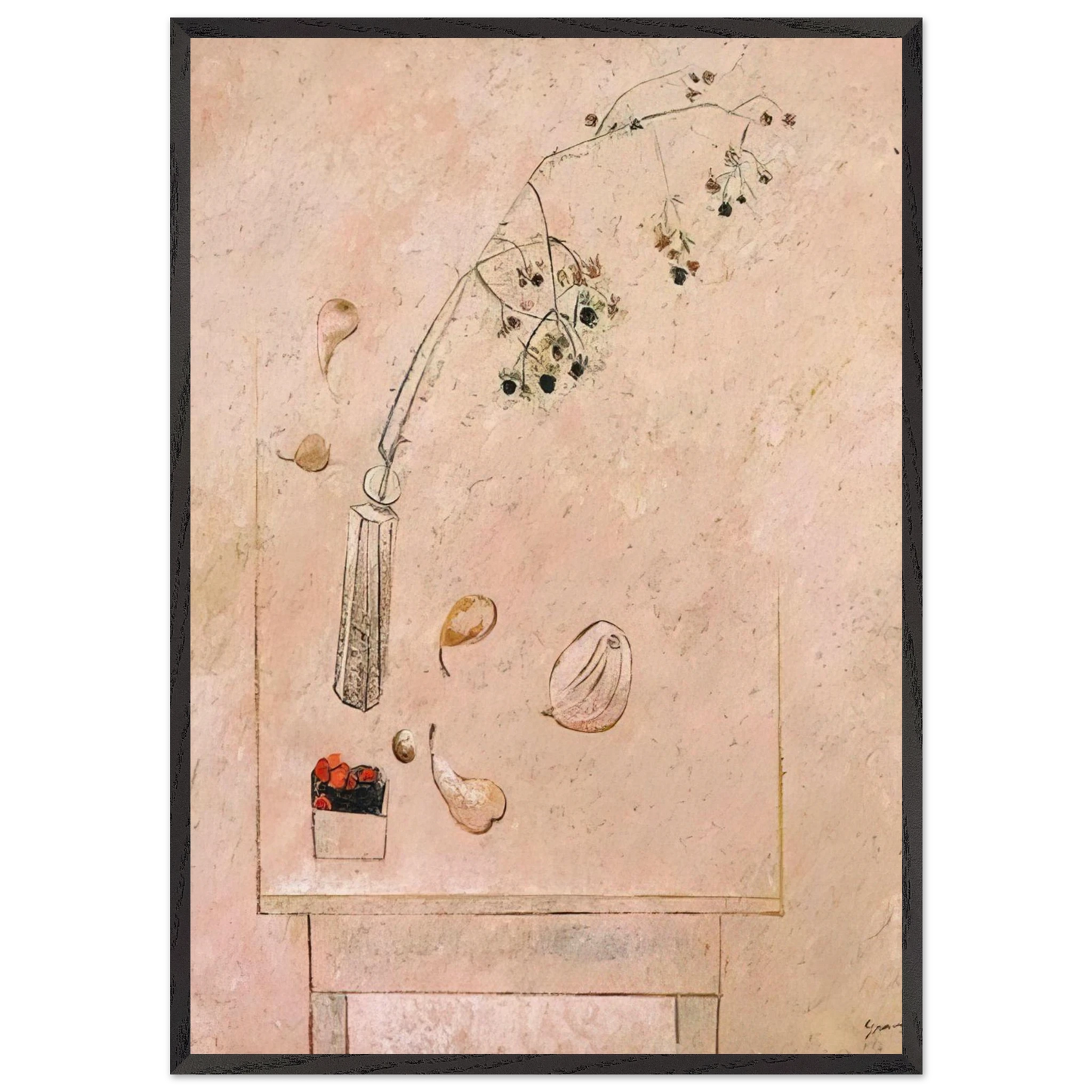 August Still Life - 1952 - Morris Graves 70x100 cm / 28x40 inches Framed Art Print – Black Wooden Frame
