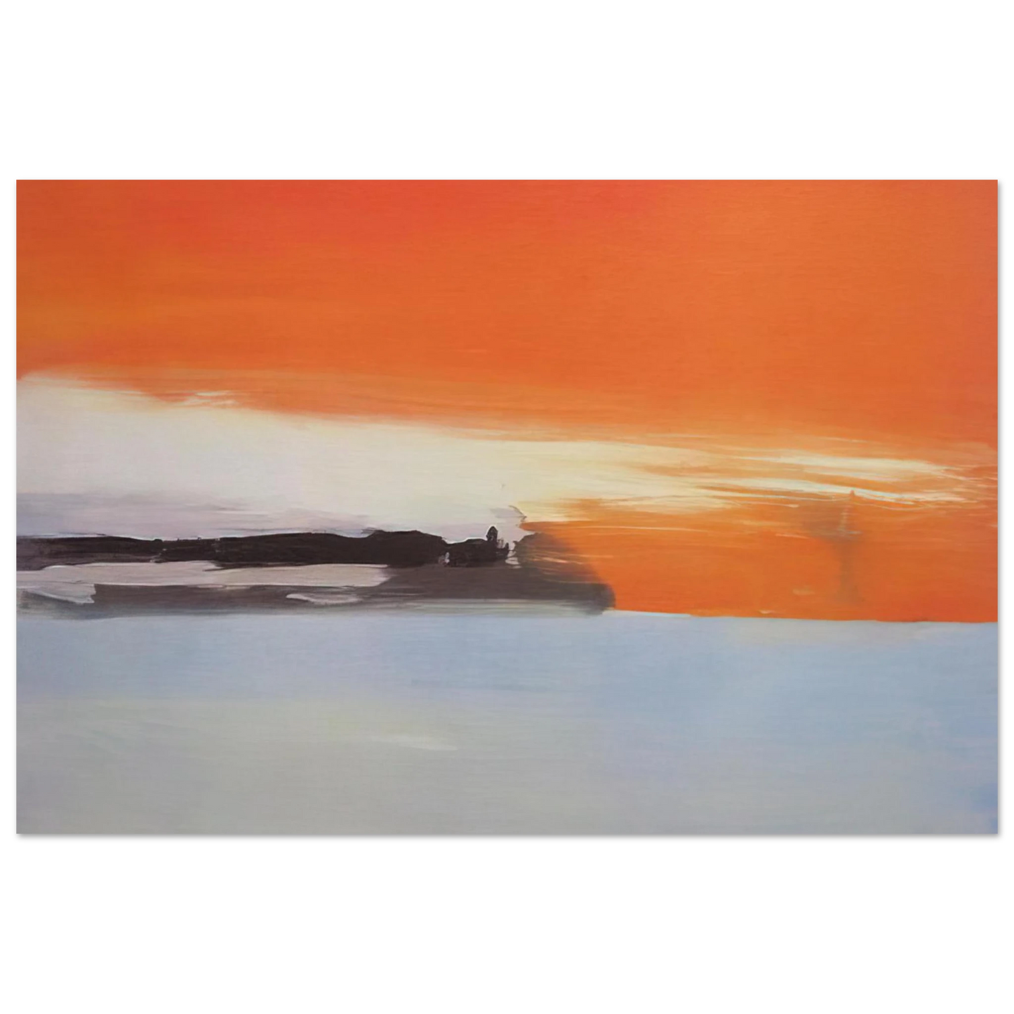 Nicolas de Stael - Chemin de fer au bord de la mer, soleil couchant - 1955 Fine Art Poster - 40x60 cm / 16x24 inches