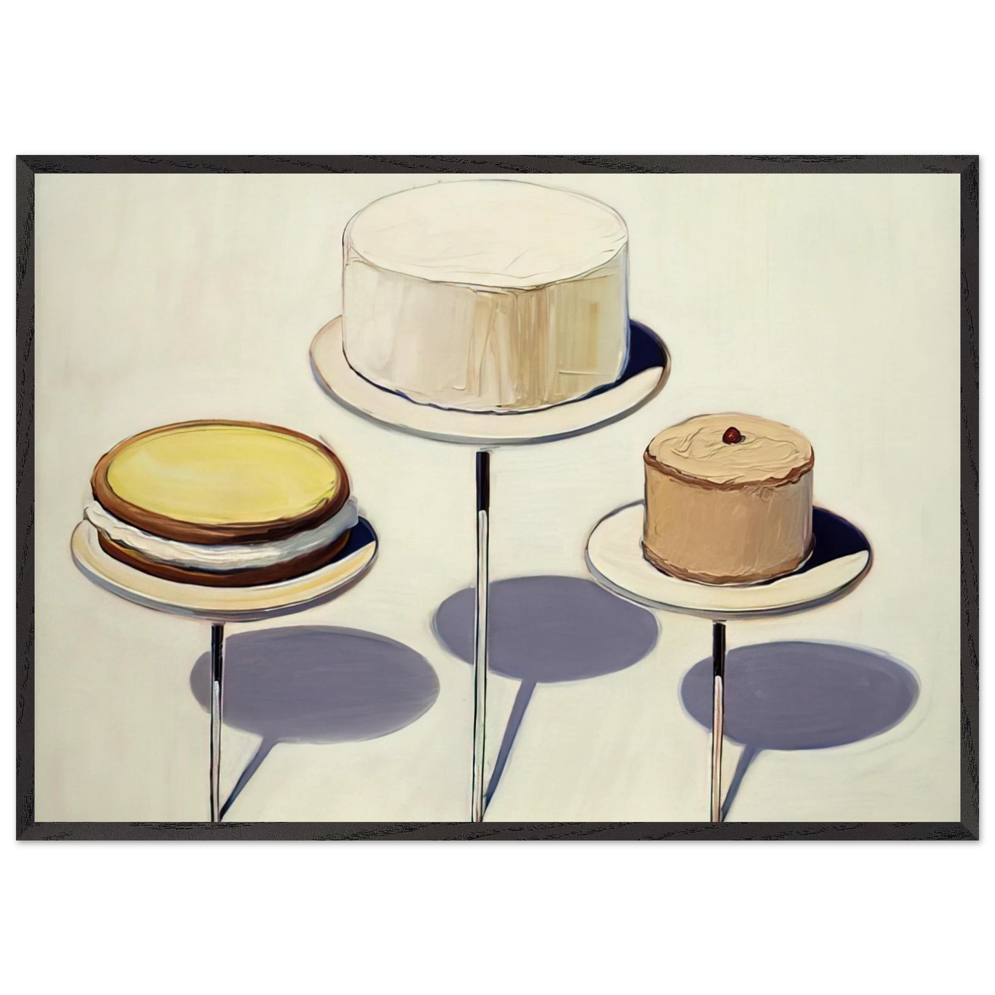 Display Cakes - 1963 - Wayne Thiebaud 70x100 cm / 28x40 inches Framed Art Print – Black Wooden Frame