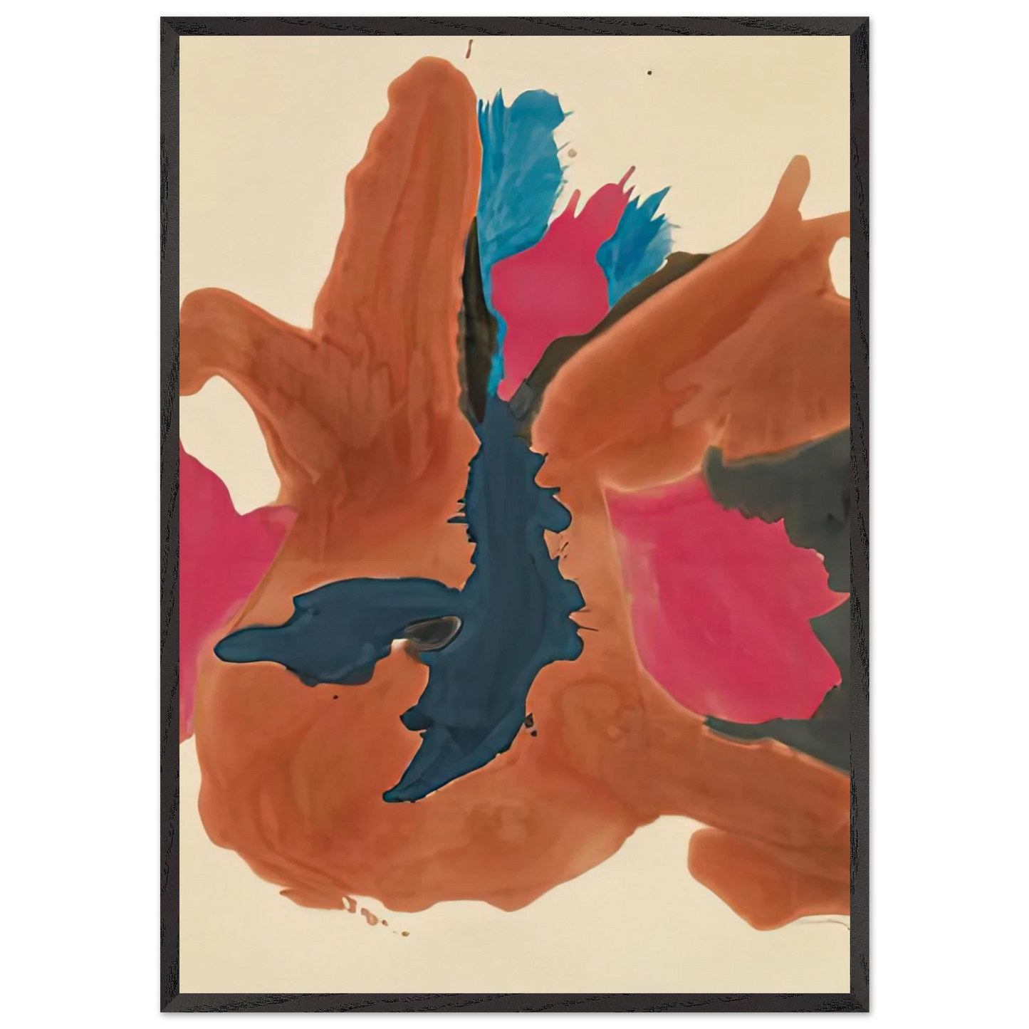 Pink Lady 1963- - Helen Frankenthaler 70x100 cm / 28x40 inches Framed Art Print – Black Wooden Frame