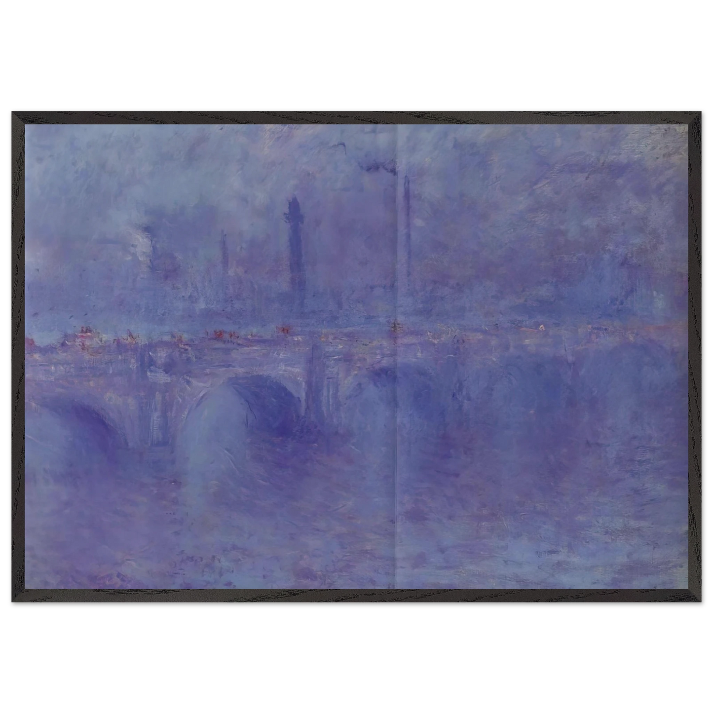 Waterloo Bridge Effect of Fog - claude monet Framed Art Print – Black Wooden Frame - Default Title - -Framed Art Print