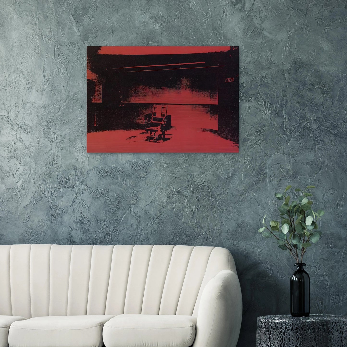 Early electric chair - Andy Warhol Brushed Aluminum Print - 70x100 cm / 28x40 inches | Andy Warhol Aluminum Print | Andy Warhol Prints