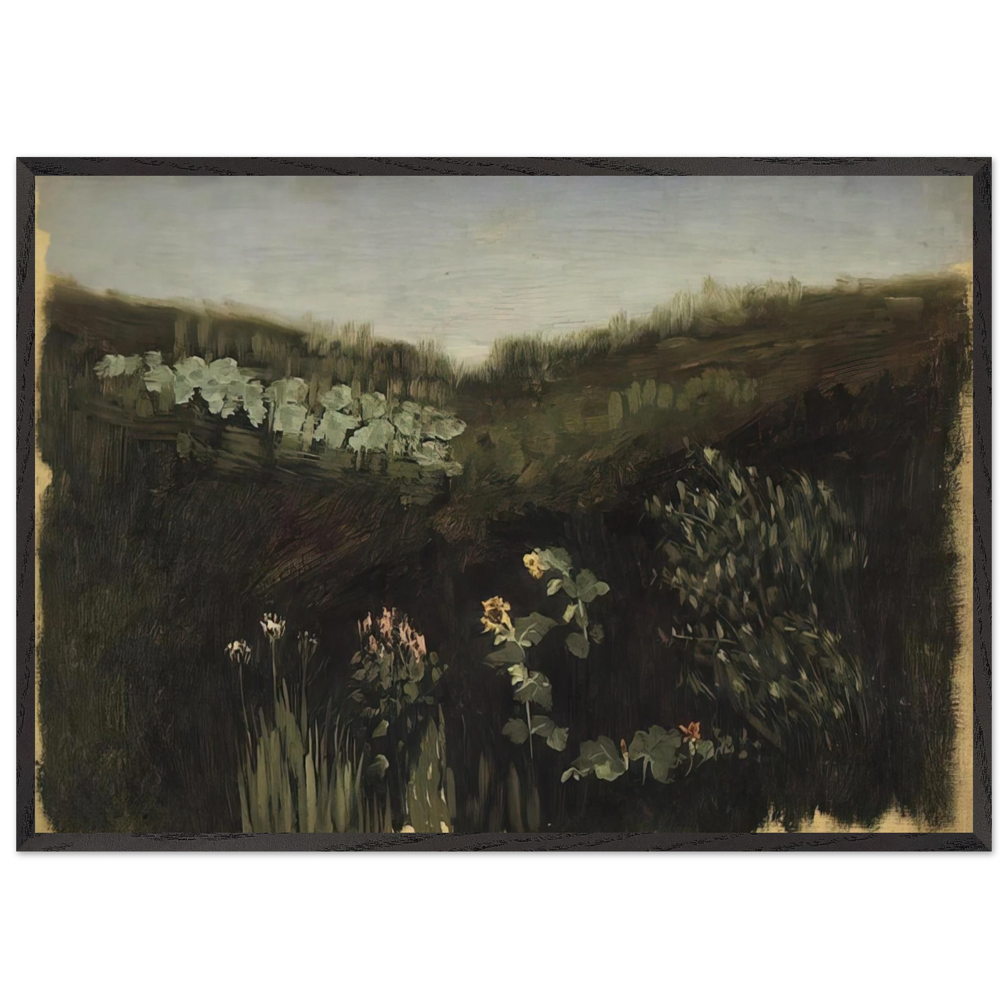Sunflowers Crimea - Arkhyp Kuindzhi 70x100 cm / 28x40 inches Framed Art Print – Black Wooden Frame