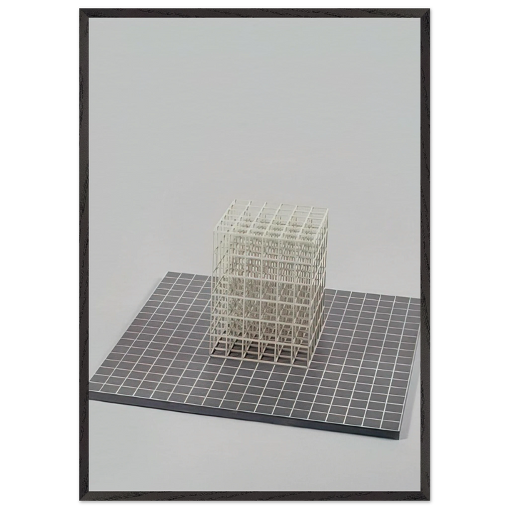 Modular cube Base - Sol LeWitt 70x100 cm / 28x40 inches Framed Art Print – Black Wooden Frame