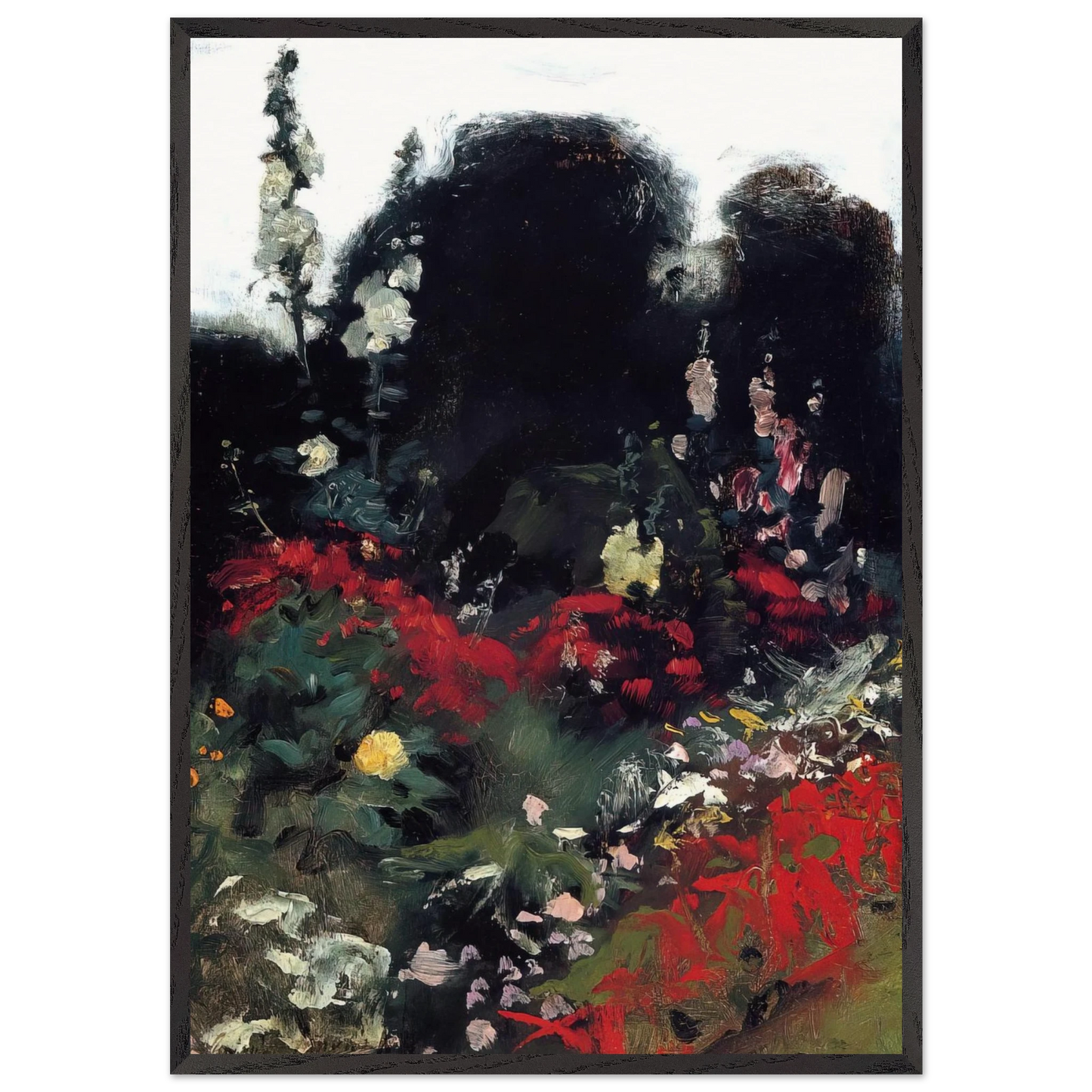 Corner of a Garden - John Singer Sargent 70x100 cm / 28x40 inches Framed Art Print – Black Wooden Frame