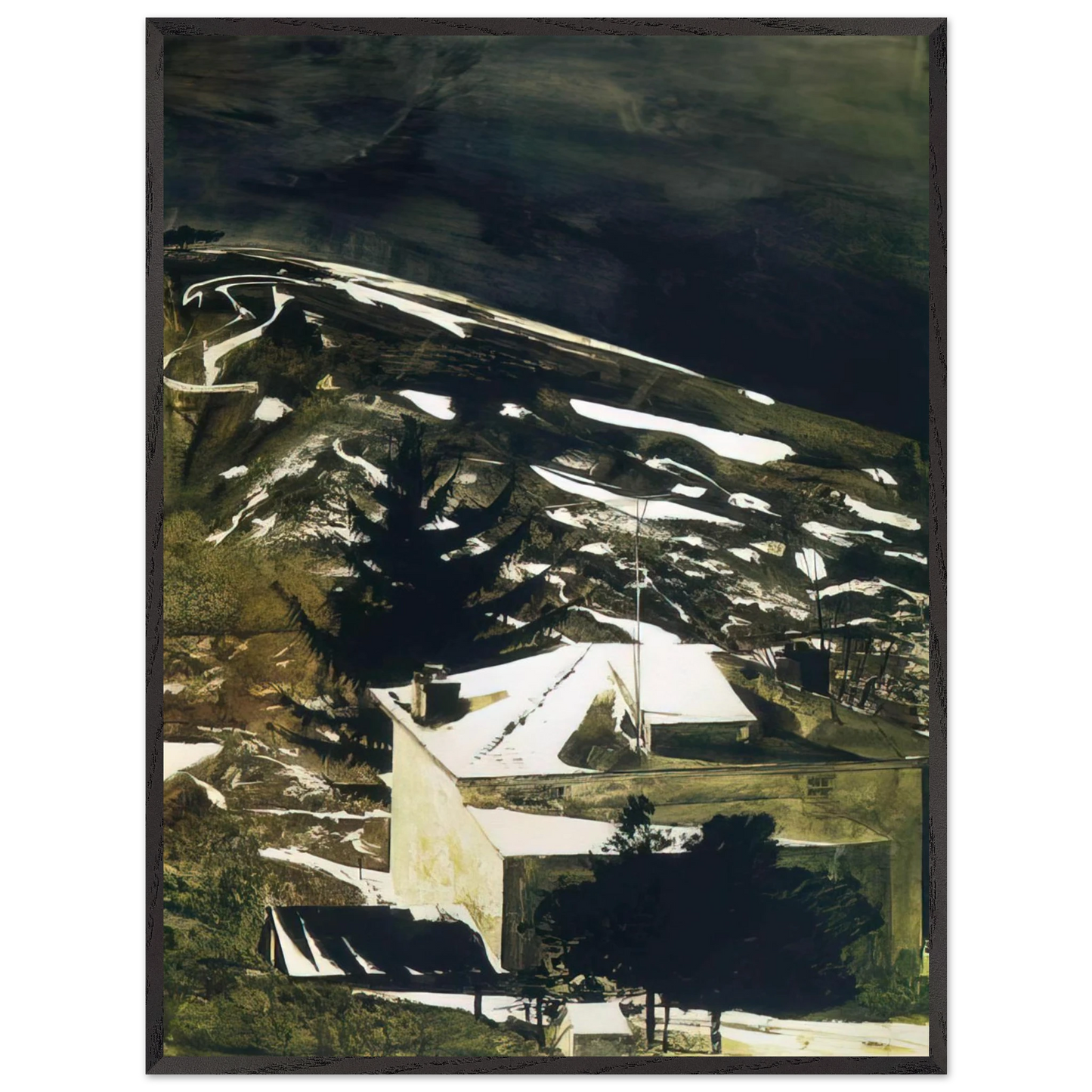 Andrew Wyeth - WOLF MOON 1975 Wall Art - 60x80 cm / 24x32 inches - Premium Wooden Framed Poster With Fine Art Paper - Black frame