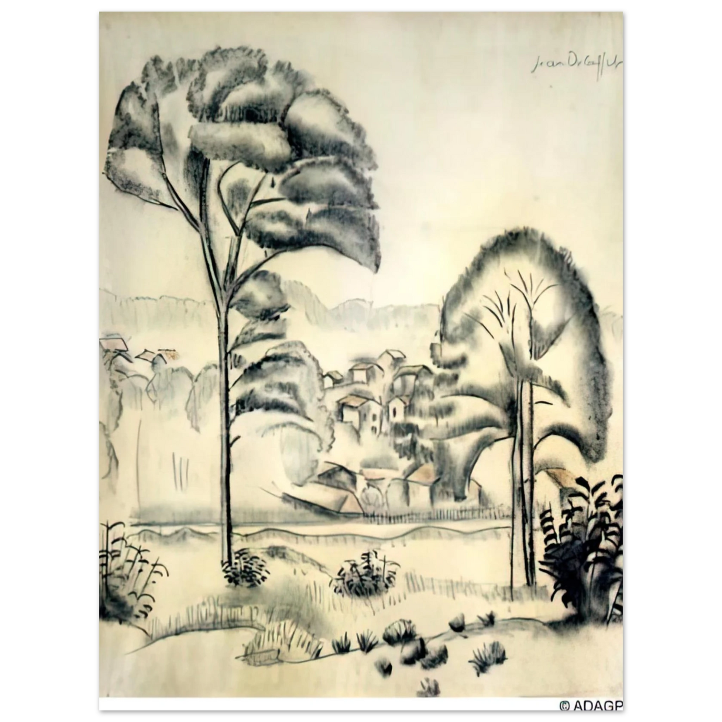 Jean Dubuffet - LANDSCAPE OF ALGERIA Fine Art Poster - Default Title