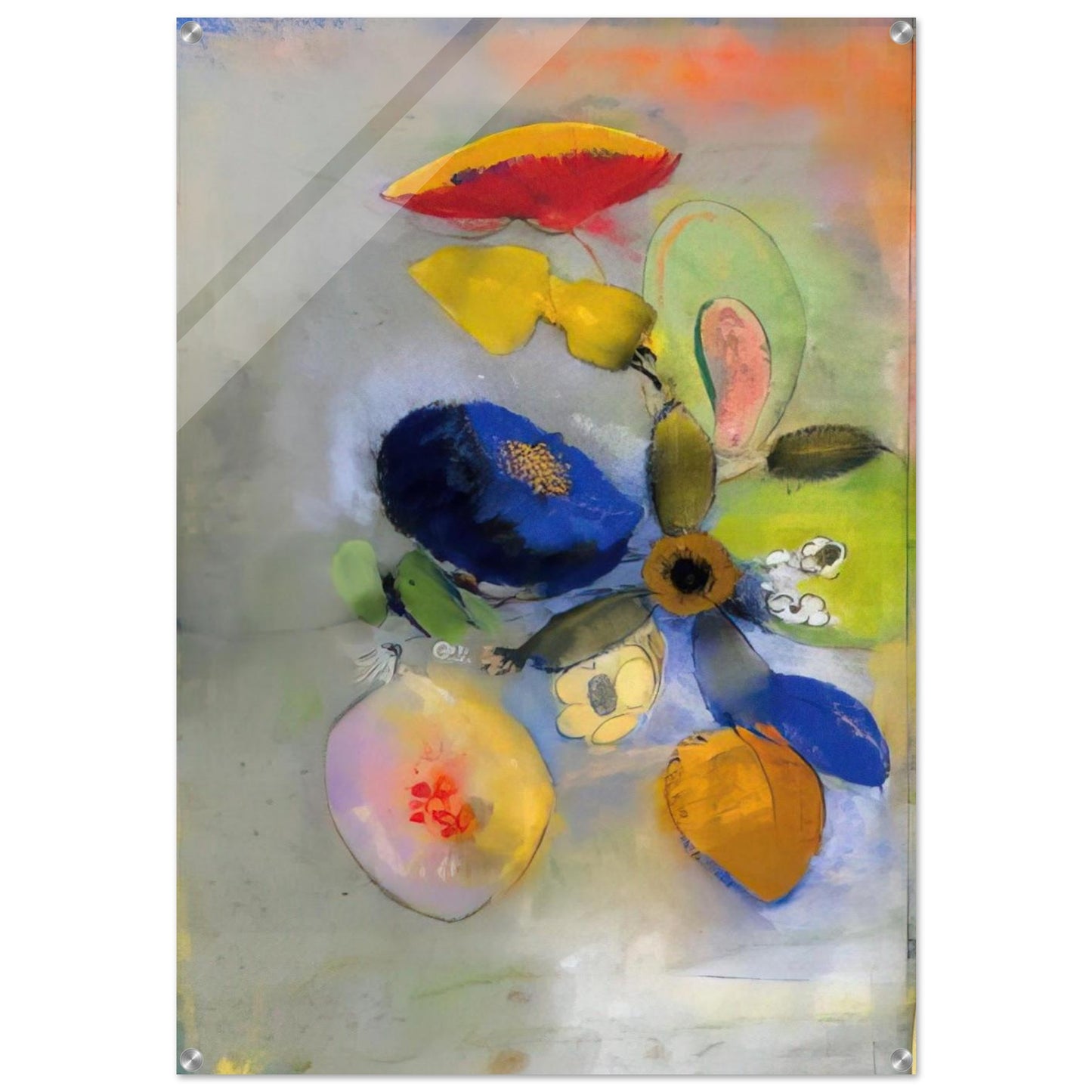 FLOWERS 3 - Odilon Redon Acrylic Print - 70x100 cm / 28x40″ inches