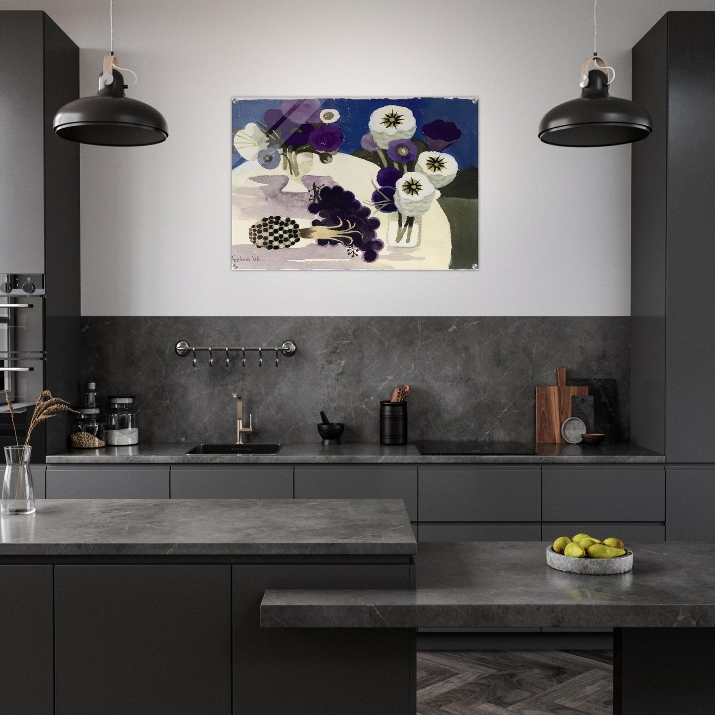 Blue - 2006 - Mary Fedden Acrylic Print - 70x100 cm / 28x40″ inches