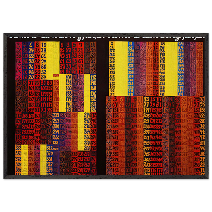 Remote Sensing Per I II - 1979 - Alfred Jensen 70x100 cm / 28x40 inches Framed Art Print – Black Wooden Frame