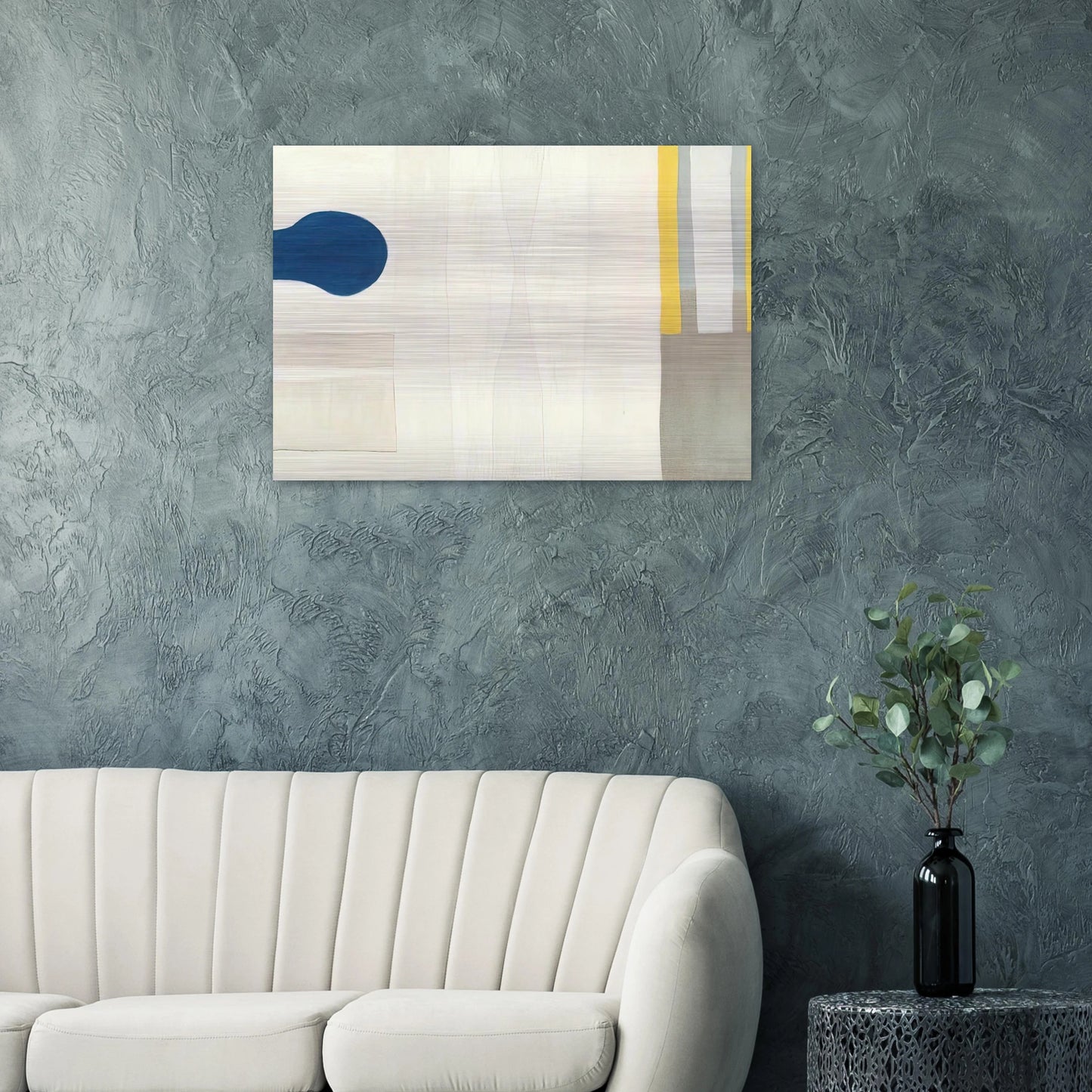 Blue Form on White - 1964 - William Scott Brushed Aluminum Print - 70x100 cm / 28x40 inches | William Scott Aluminum Print | William Scott Prints