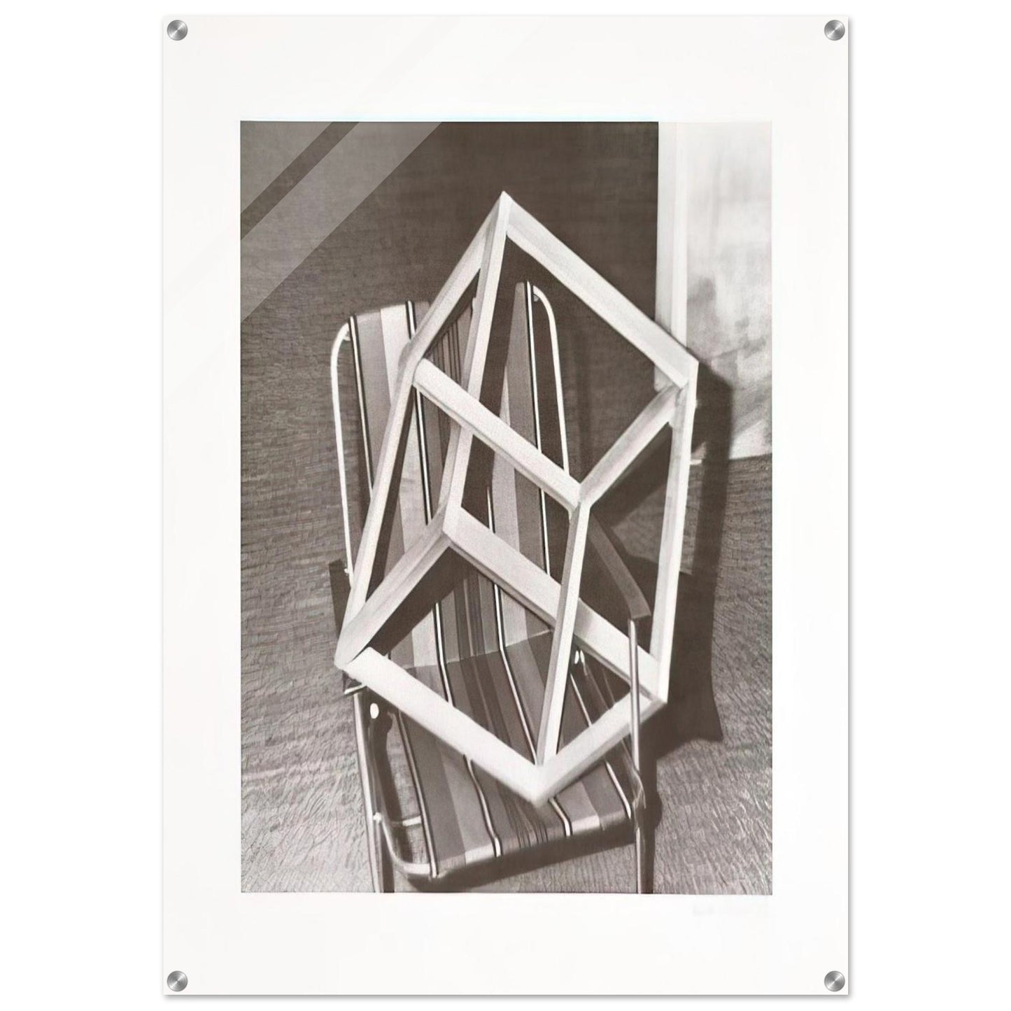 CUBE ON LAWNCHAIR - Gerhard Richter Acrylic Print - 70x100 cm / 28x40″ inches
