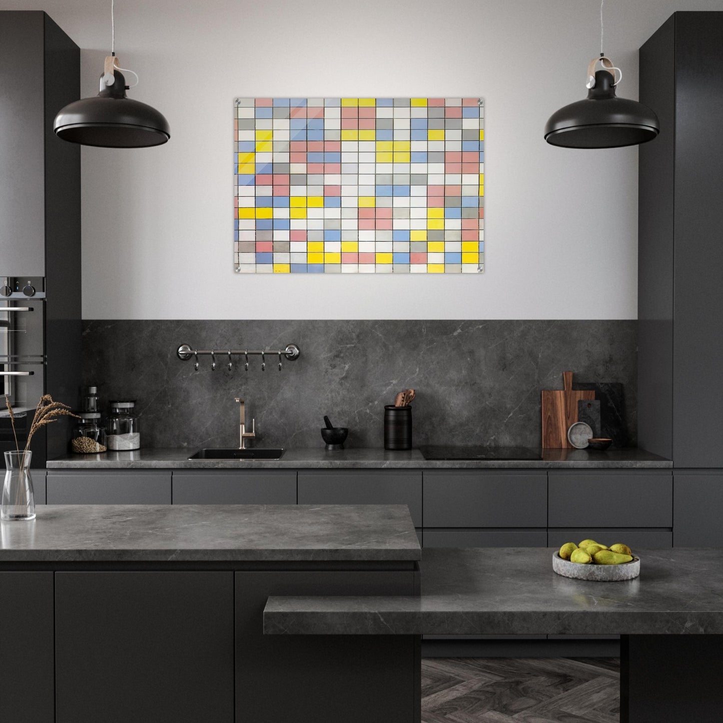 Composition with Grid IX - Piet Mondrian Acrylic Print - 70x100 cm / 28x40″ inches