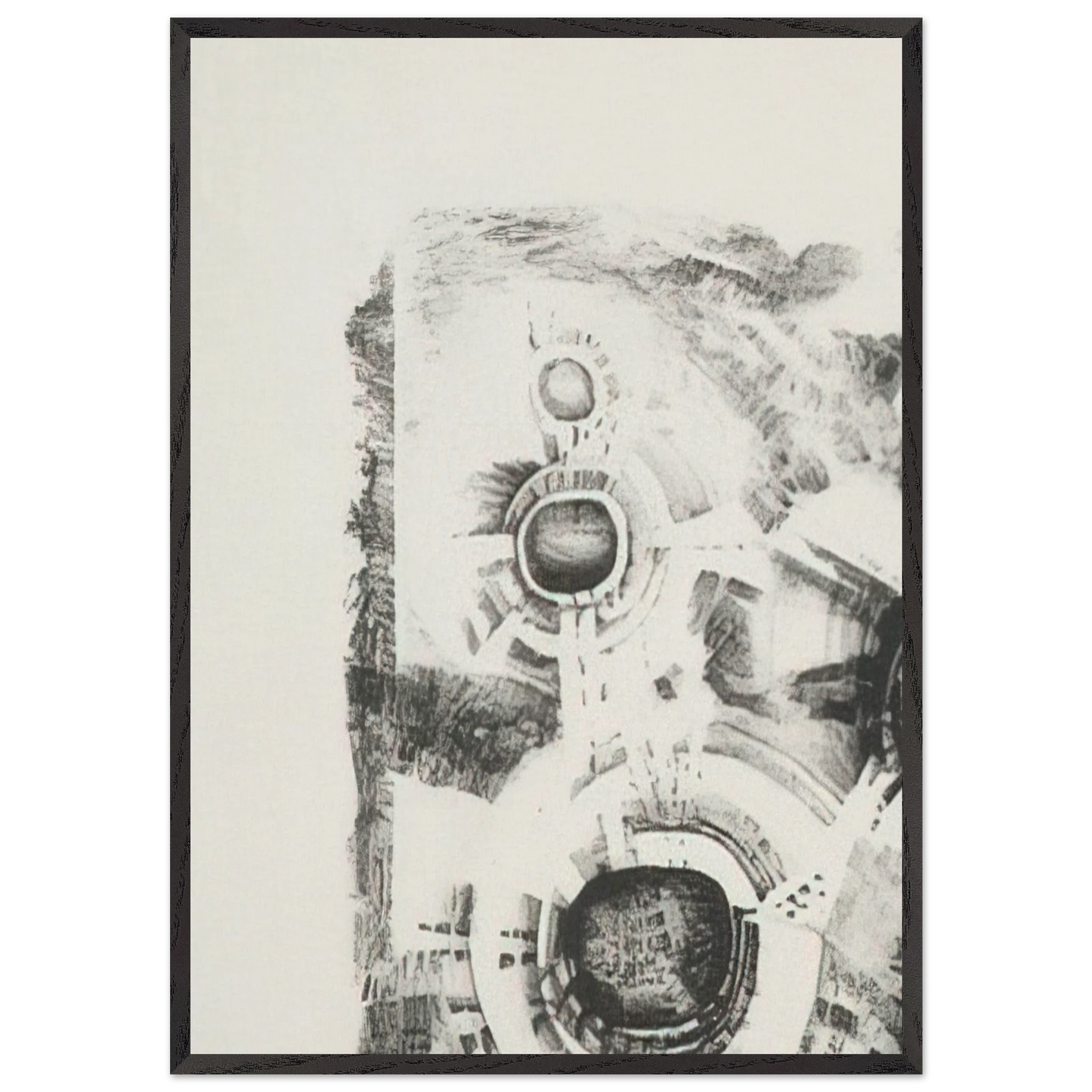 SECOND STONE 1962 - Lee Bontecou Framed Art Print – Black Wooden Frame - Default Title - -Framed Art Print