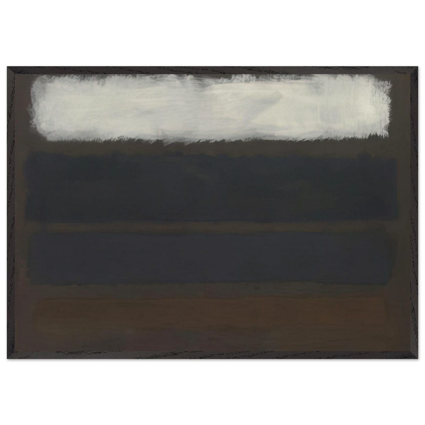 No 14 Horizontals White over Darks - 1961 - Mark Rothko 70x100 cm / 28x40 inches Framed Art Print – Black Wooden Frame
