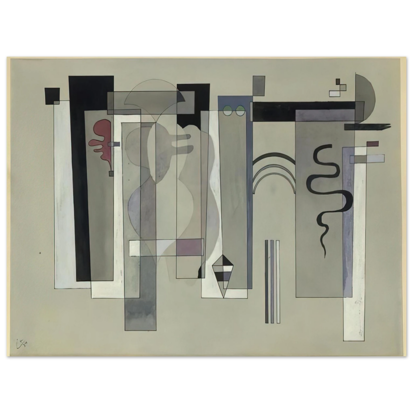 Wassily Kandinsky - SURFACES MEETING 1934 Fine Art Poster - Default Title