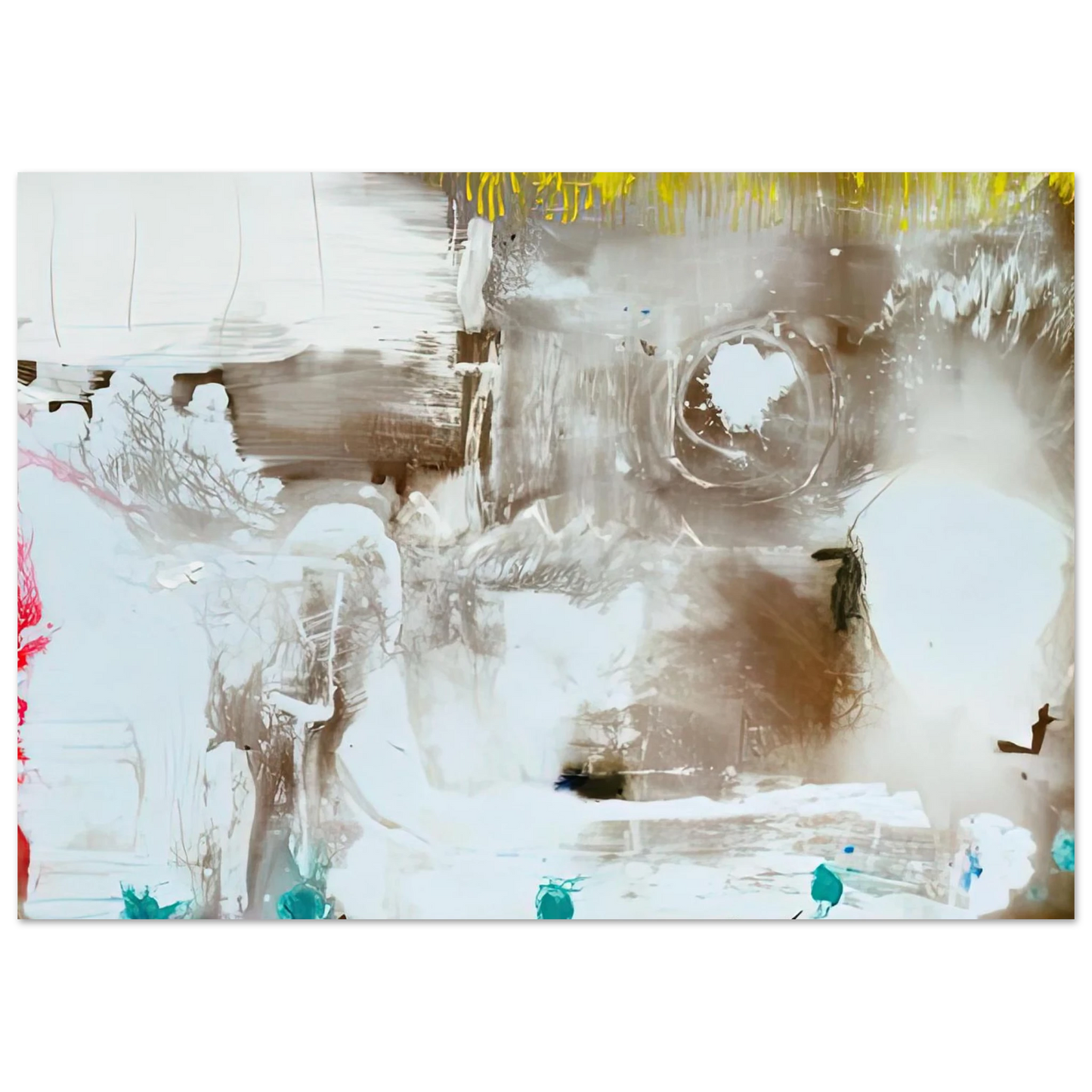 Helen Frankenthaler - Arctic Thaw, 1990- Wall Art - 21x29.7 cm / 8x12" - Premium Wooden Framed Poster With Fine Art Paper - White frame