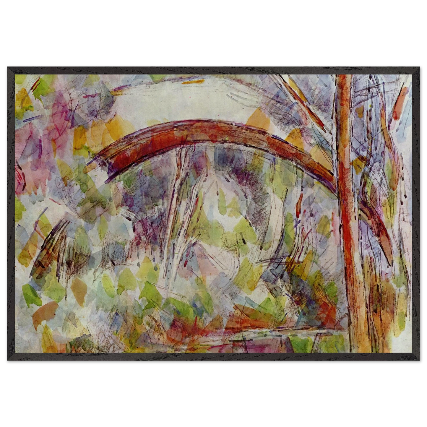 River at the bridge of the three sources - Paul Cezanne Framed Art Print – Black Wooden Frame - Default Title - -Framed Art Print