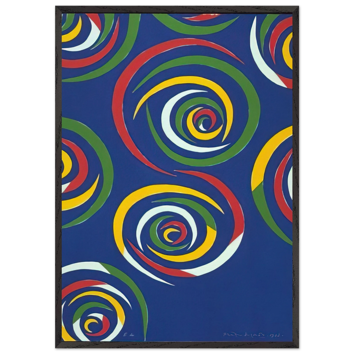Cercles de Nuit - 1992 - Piero Dorazio 70x100 cm / 28x40 inches Framed Art Print – Black Wooden Frame