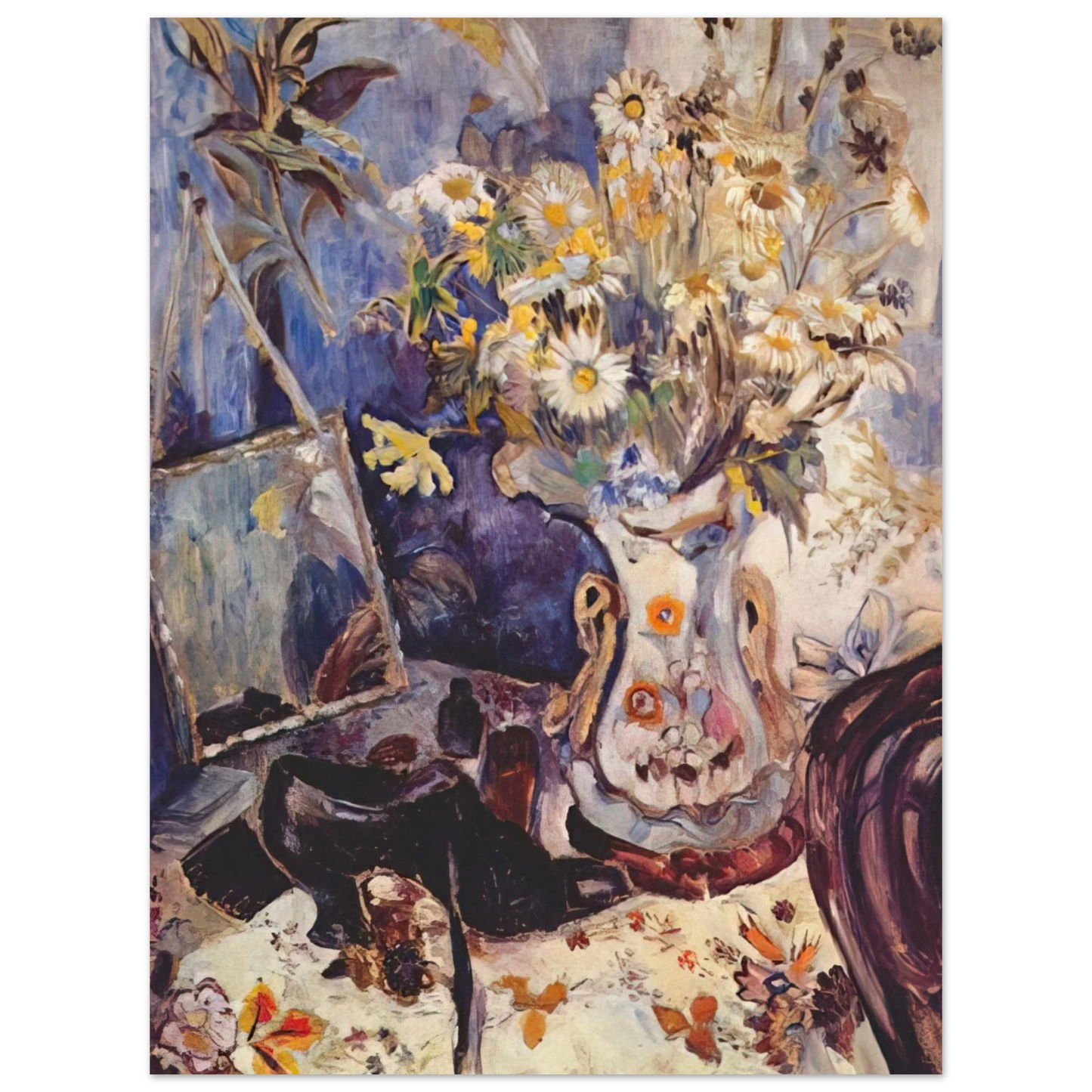 Natalia Goncharova - Still life with shoe and mirror - 1906 Fine Art Poster - Default Title