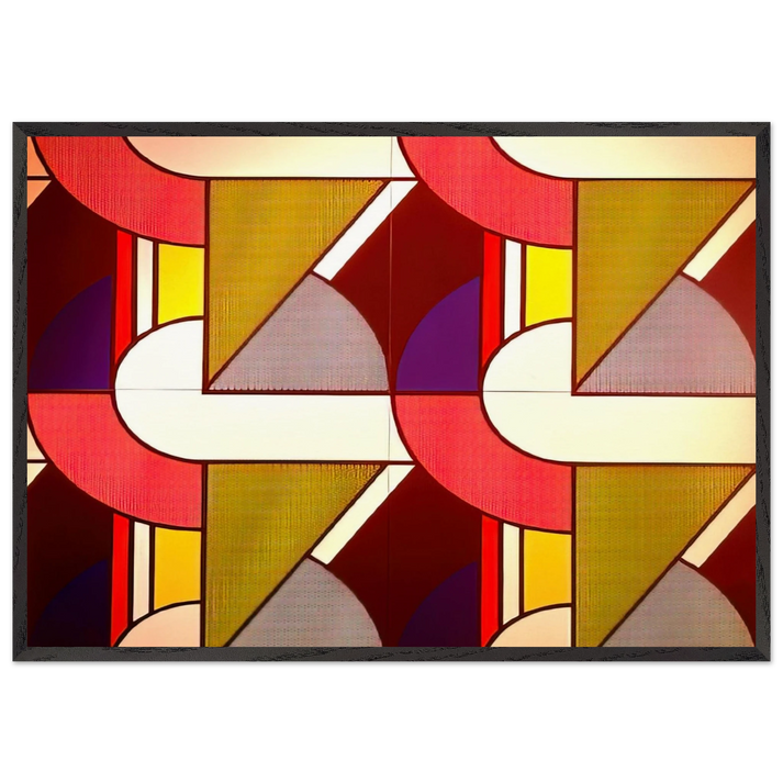 MODULAR PAINTING WITH FOUR PANELS 2 1969 - Roy Lichtenstein 70x100 cm / 28x40 inches Framed Art Print – Black Wooden Frame