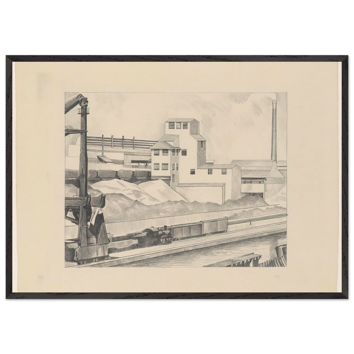 Industrial Series 1 - 1928 - Charles Sheeler 70x100 cm / 28x40 inches Framed Art Print – Black Wooden Frame
