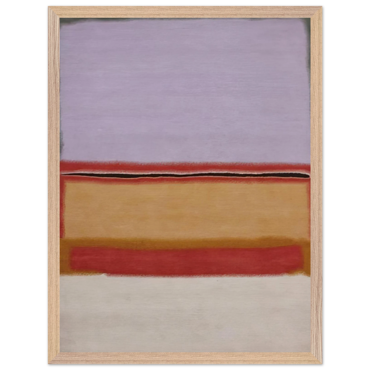 Mark Rothko - Orange over Violet - 1968 Wall Art - 60x80 cm / 24x32 inches - Premium Wooden Framed Poster With Fine Art Paper - Wood frame