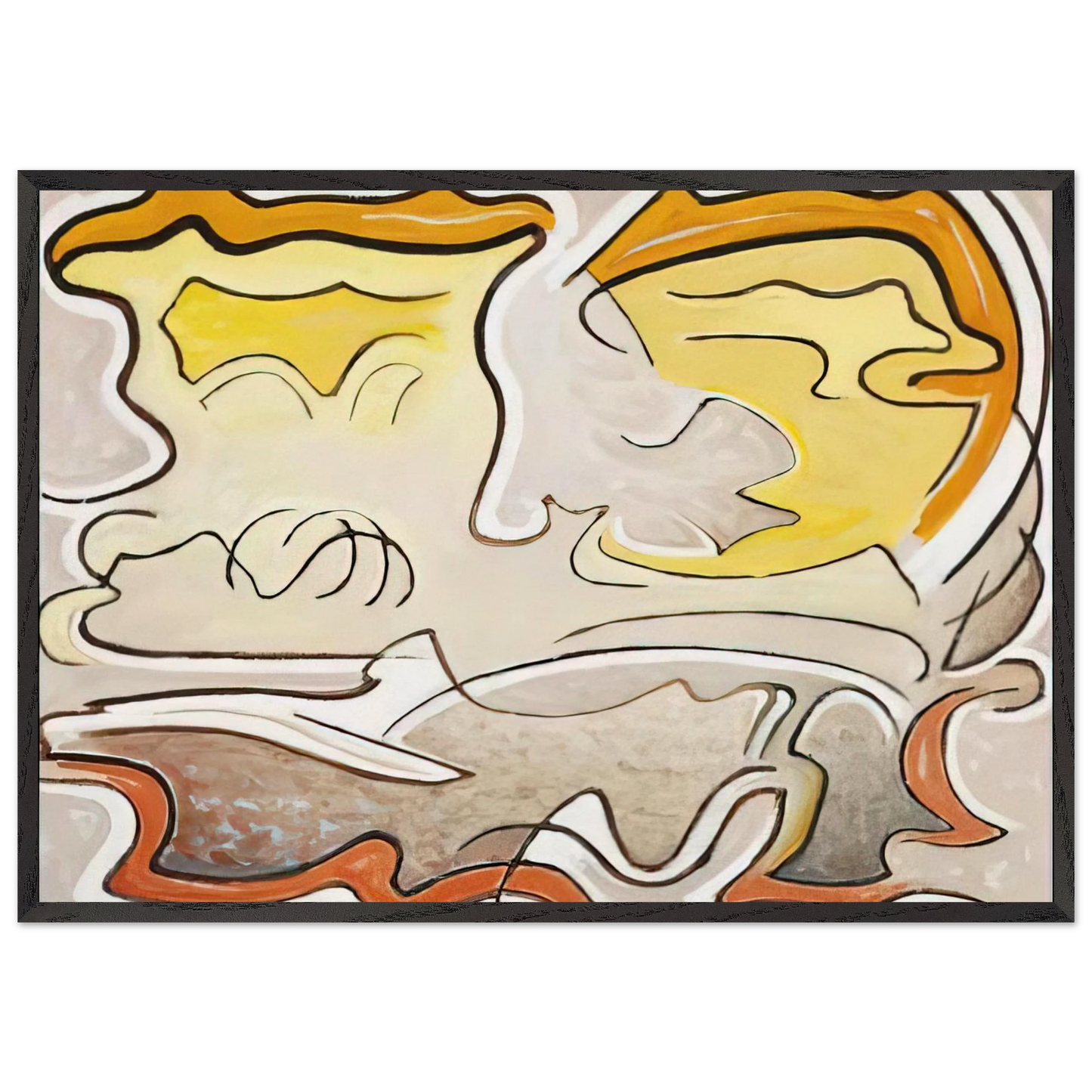 LSH 83 - 1957 - Lawren Harris 70x100 cm / 28x40 inches Framed Art Print – Black Wooden Frame