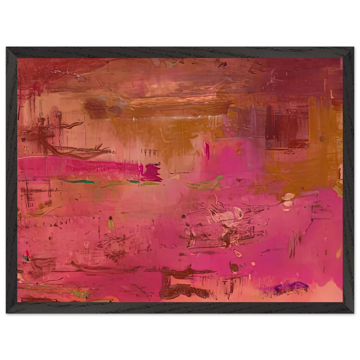Helen Frankenthaler - Dream Walk Red, 1978- Wall Art - 30x40 cm / 12x16 inches - Premium Wooden Framed Poster With Fine Art Paper - Black frame