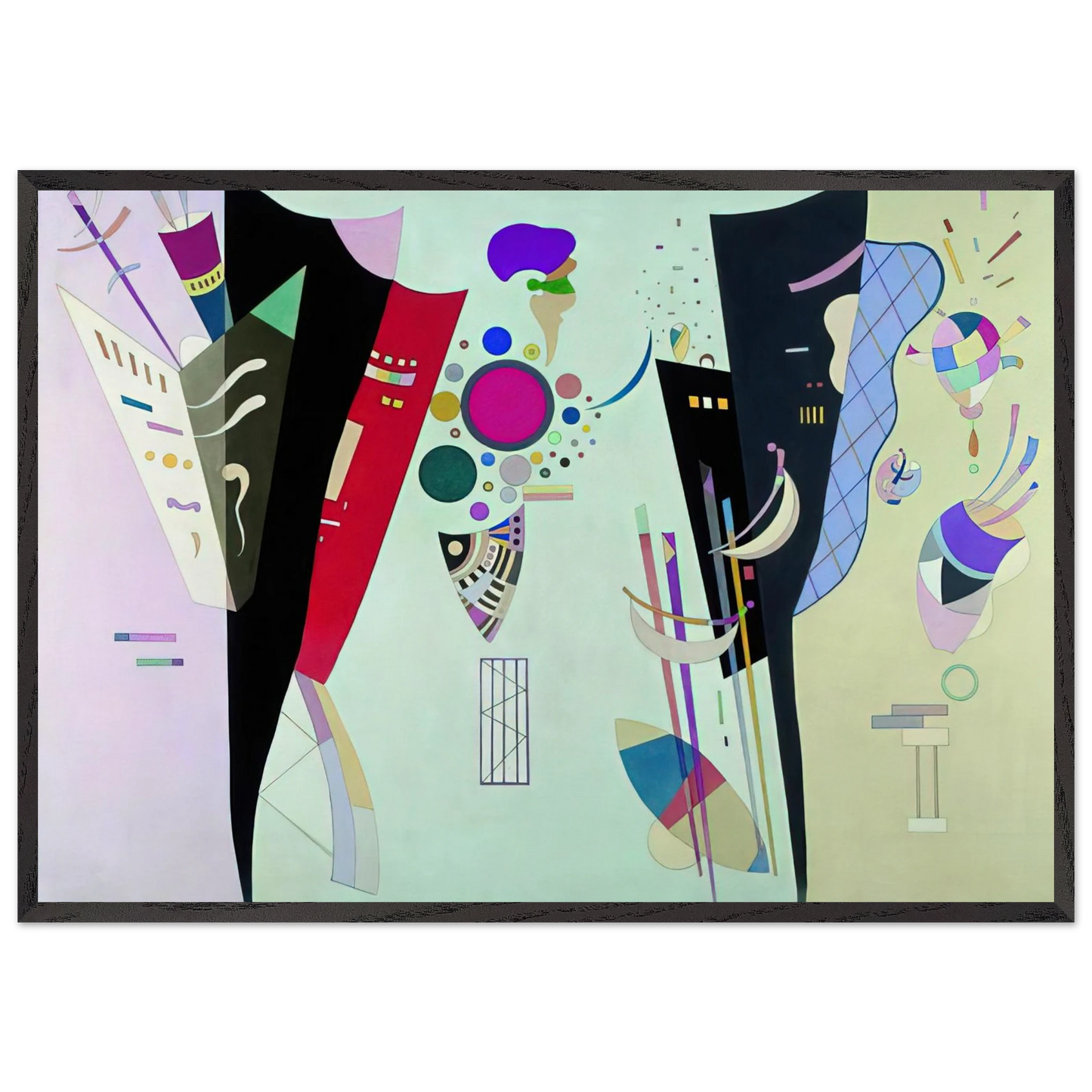 RECIPROCAL ACCORDS 1942 - Wassily Kandinsky 70x100 cm / 28x40 inches Framed Art Print – Black Wooden Frame