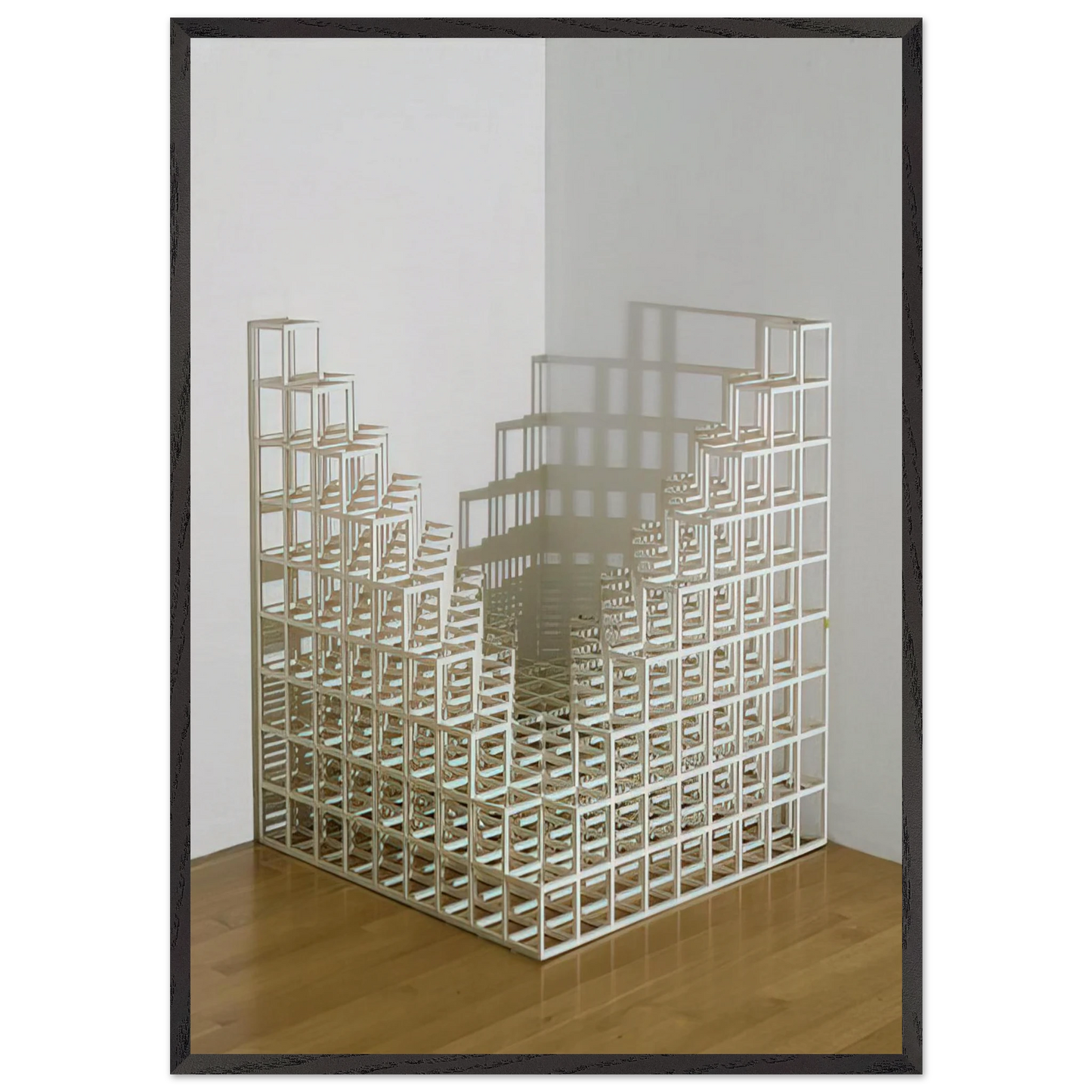 Title Corner piece 4 - Sol LeWitt 70x100 cm / 28x40 inches Framed Art Print – Black Wooden Frame