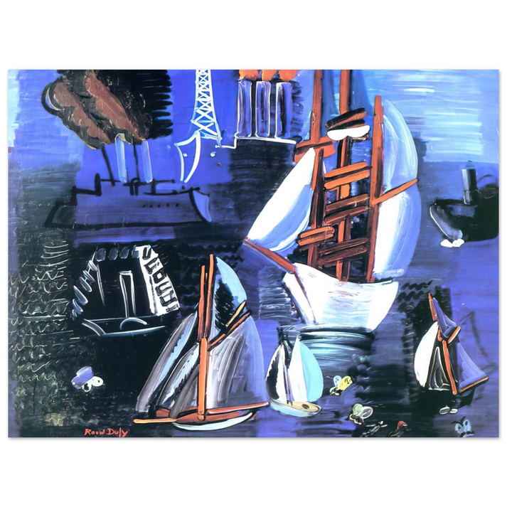 Raoul Dufy - BOATS IN LE HAVRE 1926 75x100 cm / 30x40inches Fine Art Poster