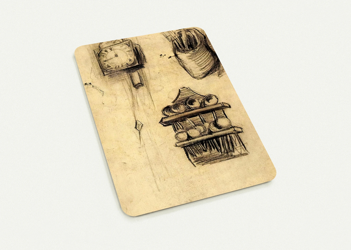 Clock, Clog with Cutlery and a Spoon Rack By Vincent van Gogh Pack of 10 Post Cards | Vincent van Gogh Post Cards | A6 (10.5 x 14.8 cm) - 4.1 x 5.8 inches