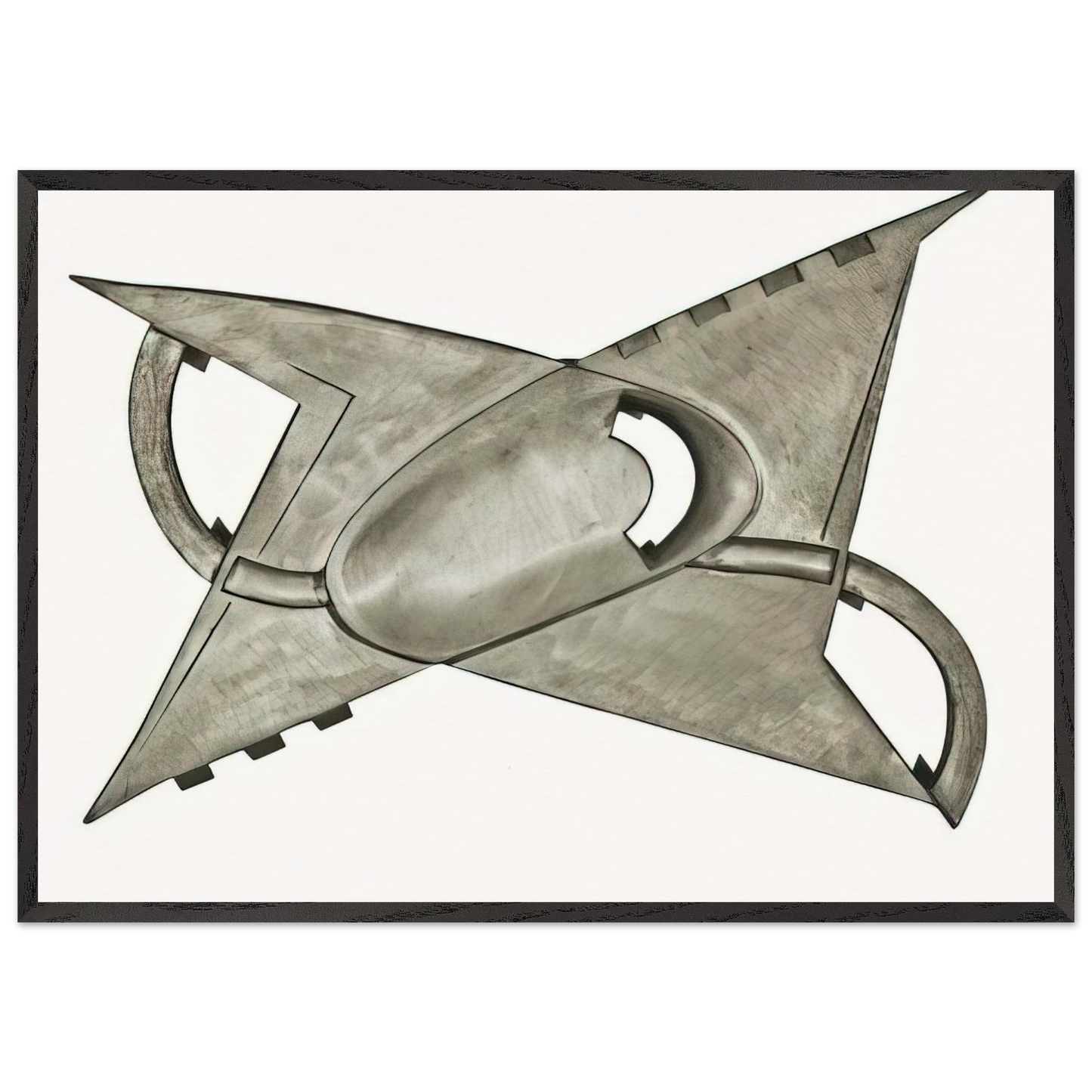 A partir dun centre concave - Kinetic Art - Gyula Kosice 70x100 cm / 28x40 inches Framed Art Print – Black Wooden Frame