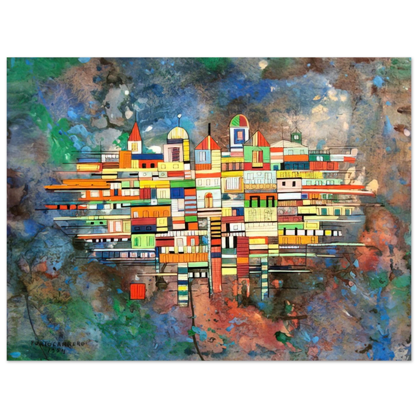 Rene Portocarrero - CITY 1954 Fine Art Poster - Default Title