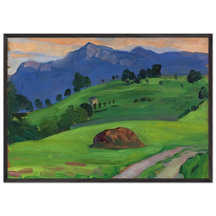 BERGWIESE 1910 - Gabriele Munter 70x100 cm / 28x40 inches Framed Art Print – Black Wooden Frame
