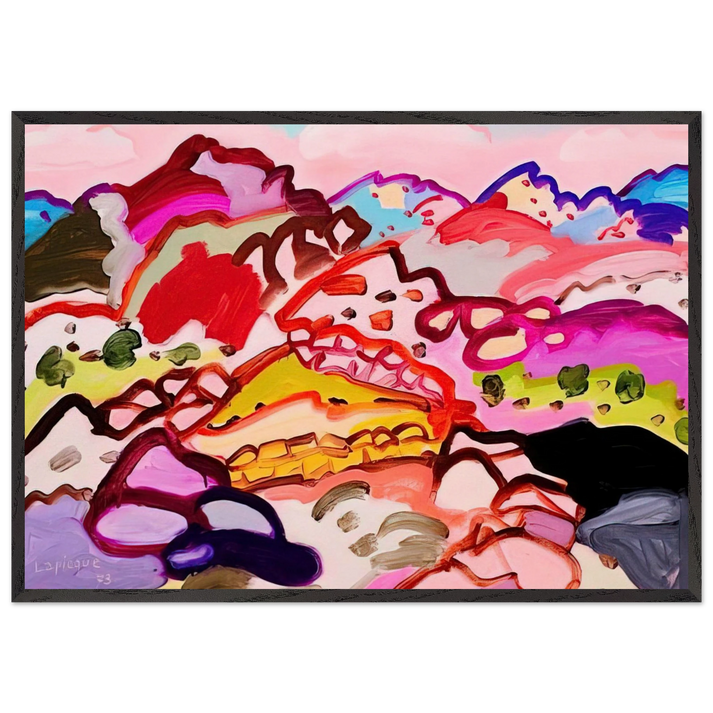 Paysage en Castille - 1973 - Charles Lapicque 70x100 cm / 28x40 inches Framed Art Print – Black Wooden Frame