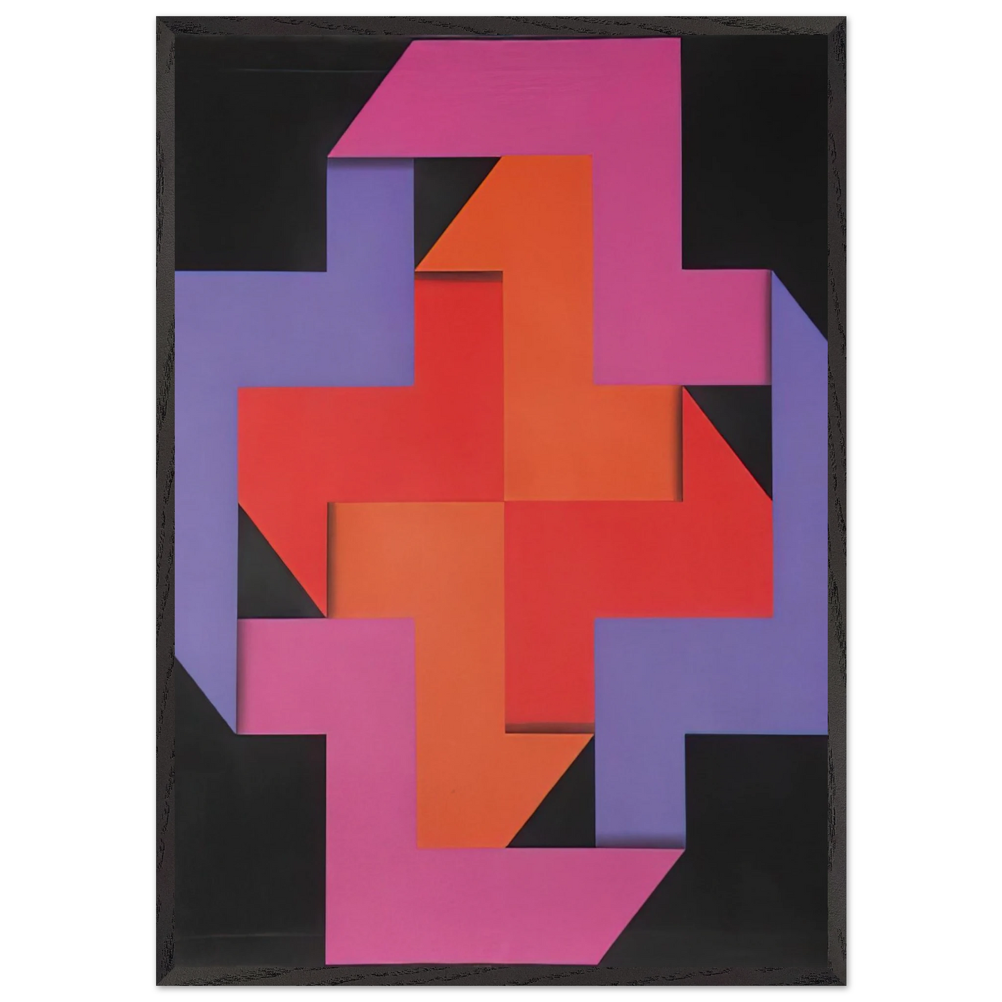 Tibacuy - 1969 - Omar Rayo Framed Art Print – Black Wooden Frame - Default Title - -Framed Art Print