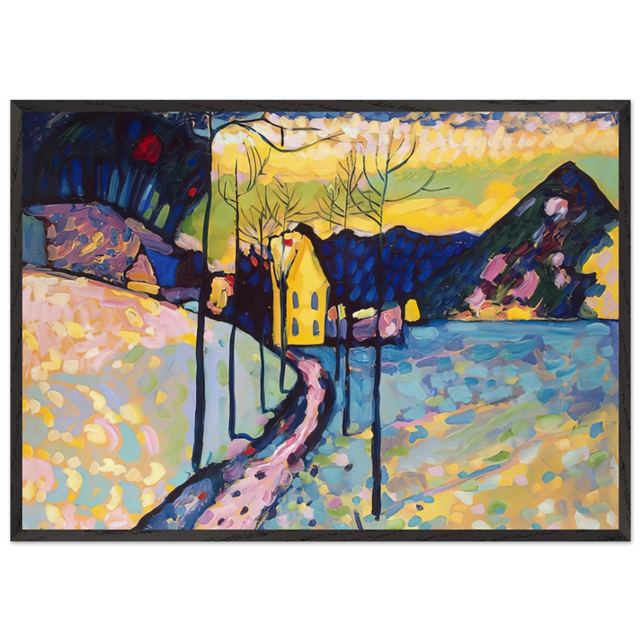 WINTER LANDSCAPE 1909 - Wassily Kandinsky 70x100 cm / 28x40 inches Framed Art Print – Black Wooden Frame